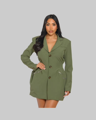Tailored Utility Blazer Dress